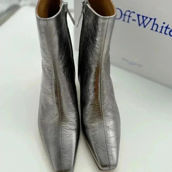 BNWB OFF-White Silver Allen Metal Ankle BootOff-White c/o Virgil Abloh - Picture 10 of 17